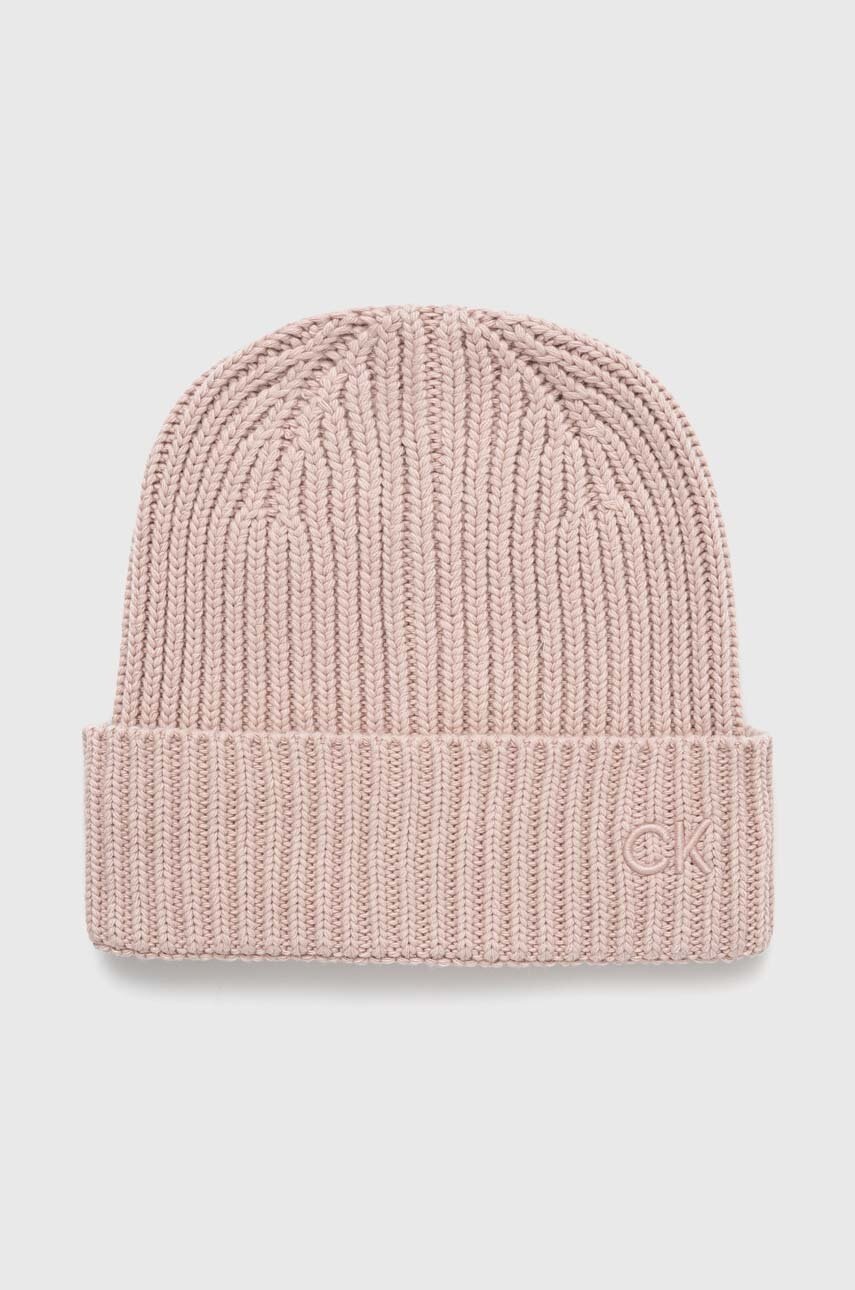 

Шапка с вълна Calvin Klein в розово K60K612033, Розов