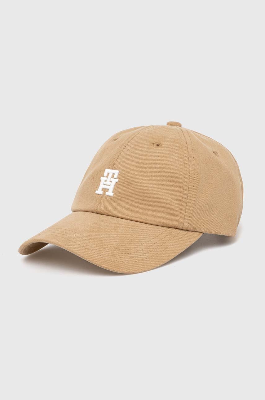 Levně Bavlněná baseballová čepice Tommy Hilfiger béžová barva, AW0AW16363