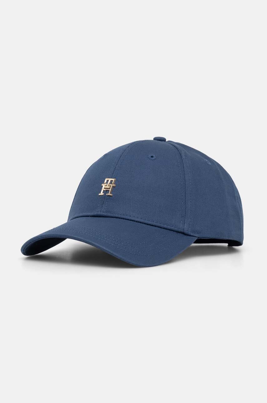 

Памучна шапка с козирка Tommy Hilfiger в синьо с апликация AW0AW16367, Син