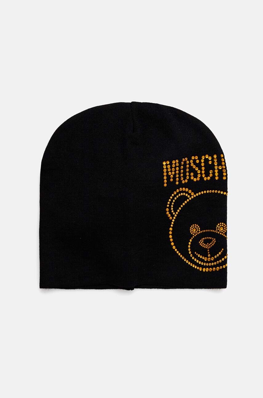Levně Vlněná čepice Moschino černá barva, M3159 65331