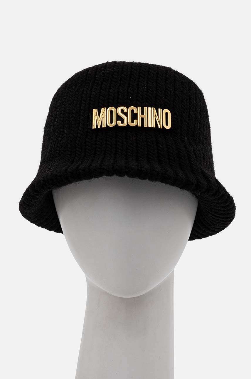 Levně Klobouk z vlněné směsi Moschino černá barva, M3146 65417