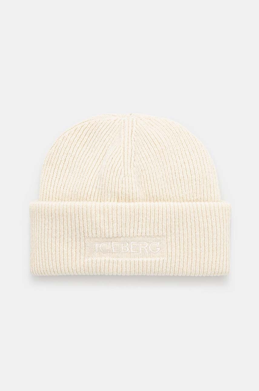 Iceberg caciula de lana culoarea bej, de lana, din tricot gros, 30 437 079