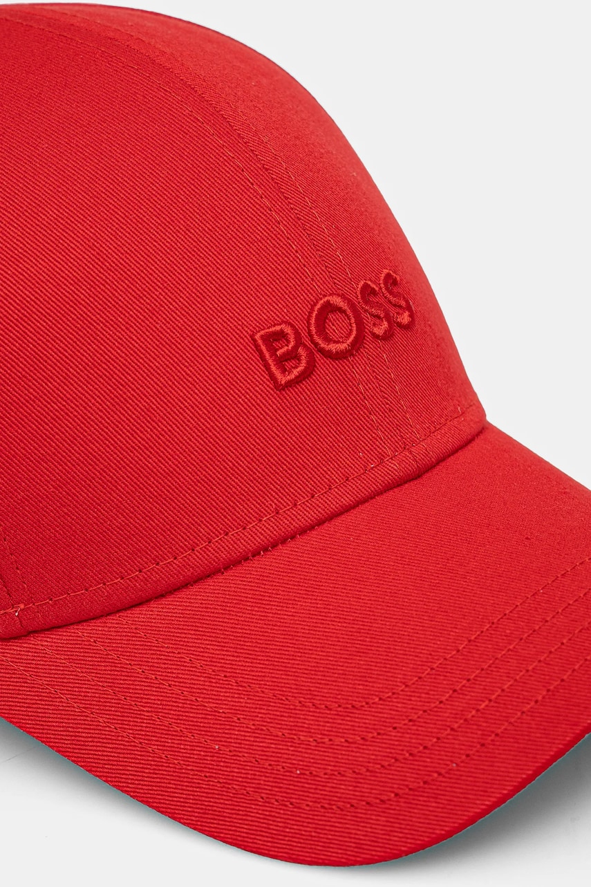 Хлопковая кепка BOSS цвет красный с аппликацией 50519889 Хлопковая кепка BOSS цвет красный с аппликацией 50519889