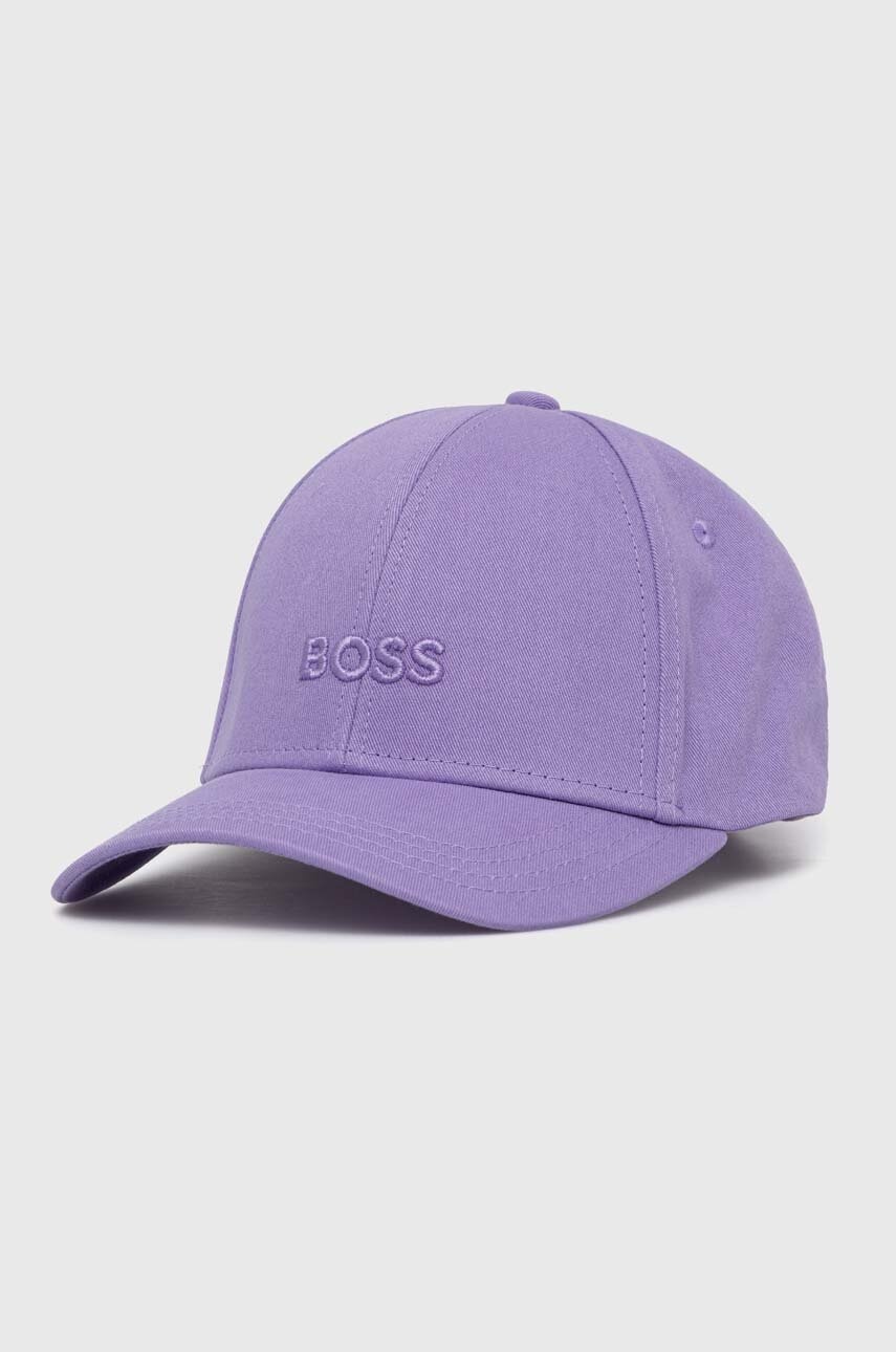 BOSS șapcă de baseball din bumbac culoarea violet, cu imprimeu, 50519889 BOSS șapcă de baseball din bumbac culoarea violet, cu imprimeu, 50519889