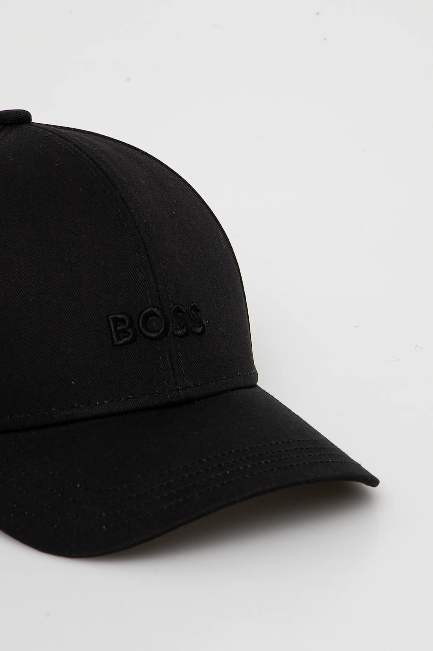 Хлопковая кепка BOSS цвет чёрный с аппликацией 50519889 Хлопковая кепка BOSS цвет чёрный с аппликацией 50519889