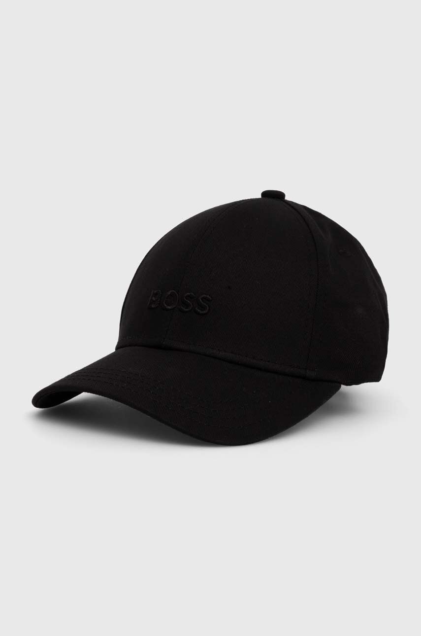 BOSS șapcă de baseball din bumbac culoarea negru, cu imprimeu, 50519889 BOSS șapcă de baseball din bumbac culoarea negru, cu imprimeu, 50519889