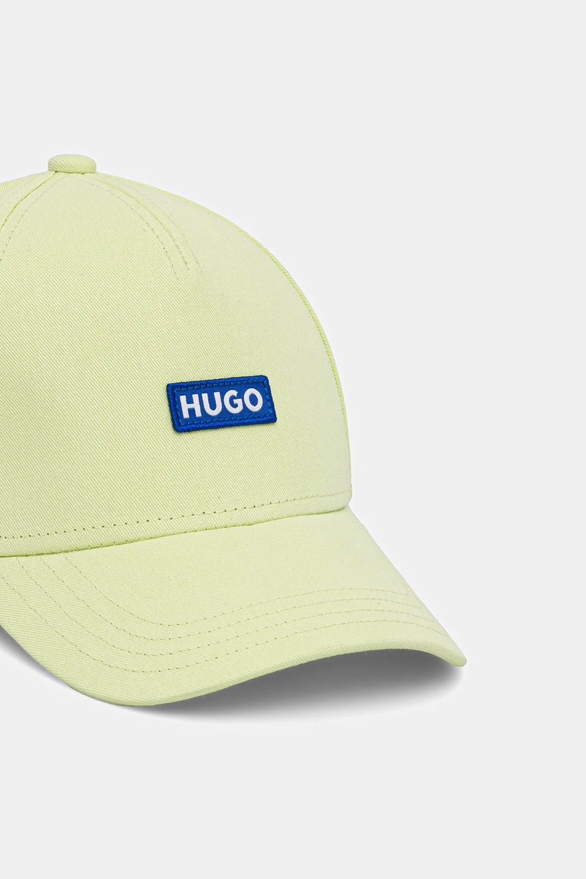 Хлопковая кепка Hugo Blue цвет чёрный с аппликацией 50522023