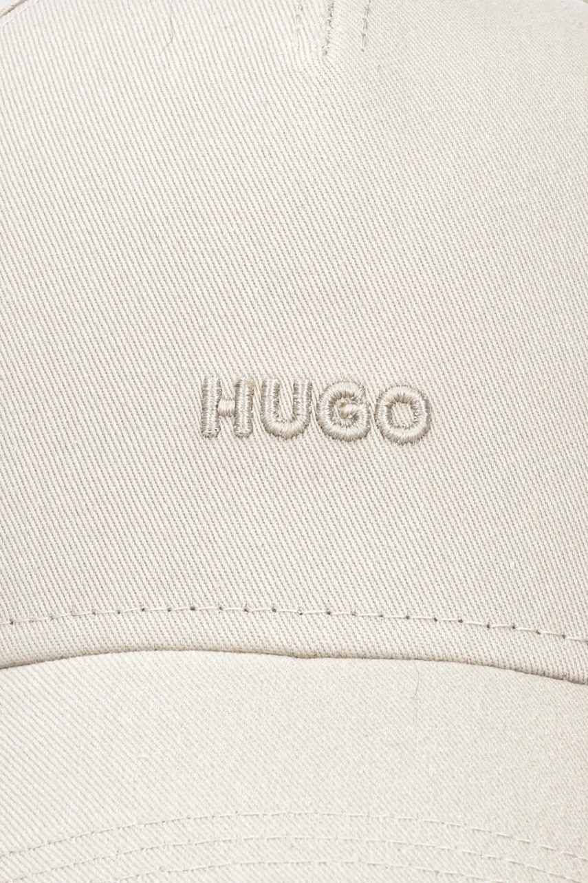 Хлопковая кепка HUGO цвет чёрный с аппликацией 50519255