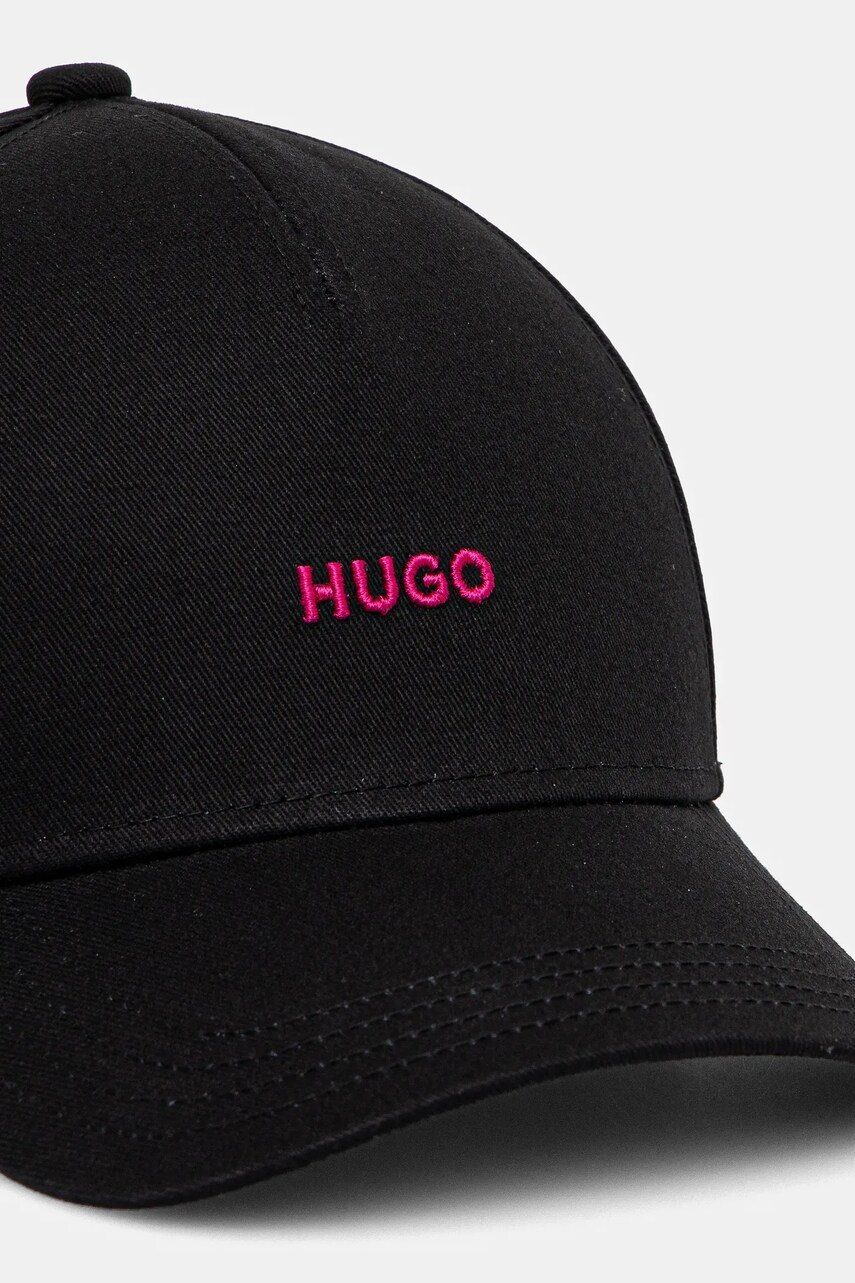 Хлопковая кепка HUGO цвет чёрный с аппликацией 50519255 Хлопковая кепка HUGO цвет чёрный с аппликацией 50519255