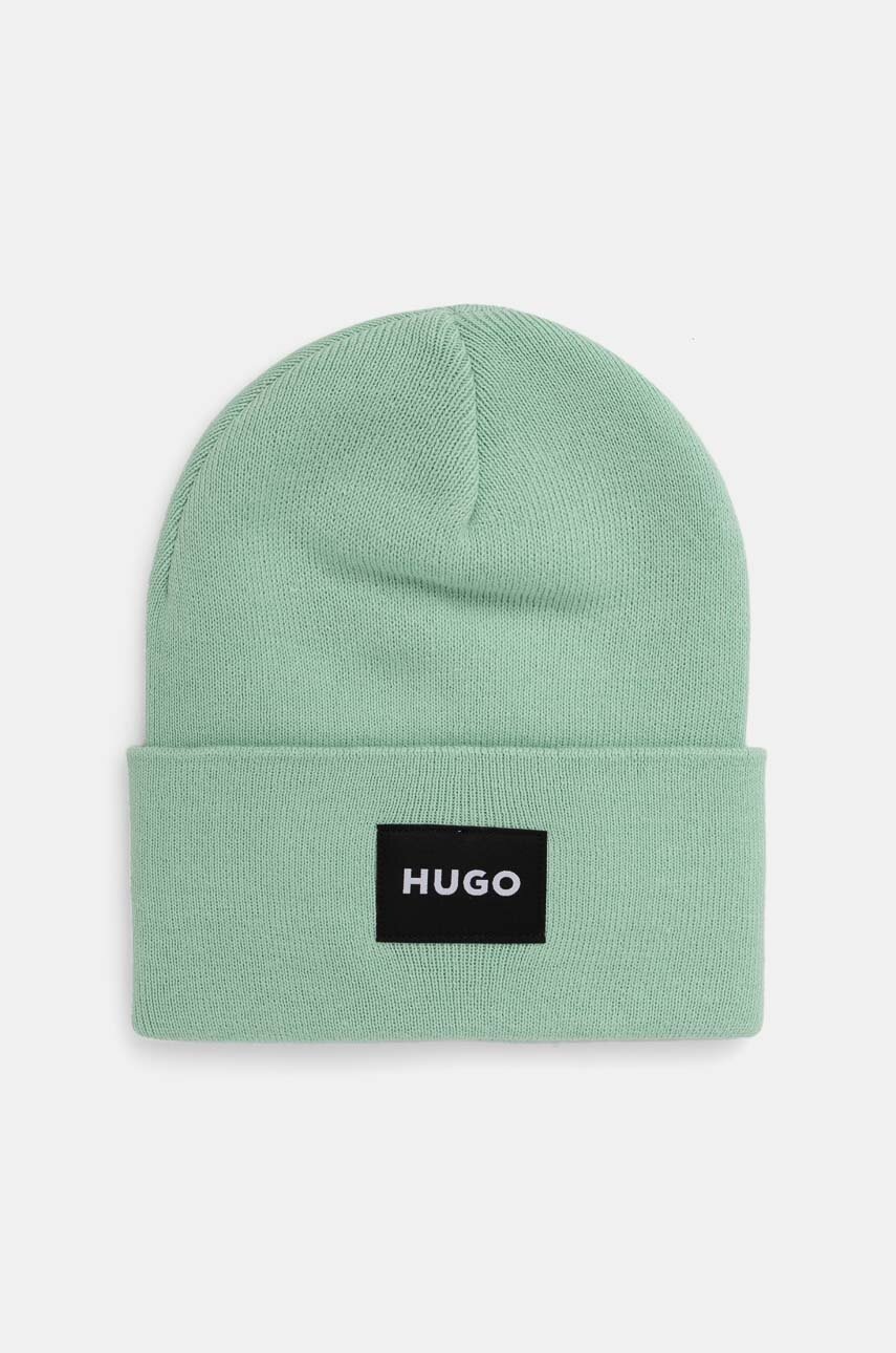 

Памучна шапка HUGO в зелено от памук 50521405, Зелен