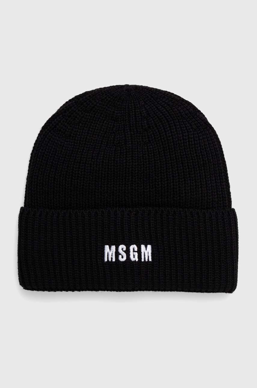 

Вълнена шапка MSGM в черно от вълна 3541MDL08.237761, Черен