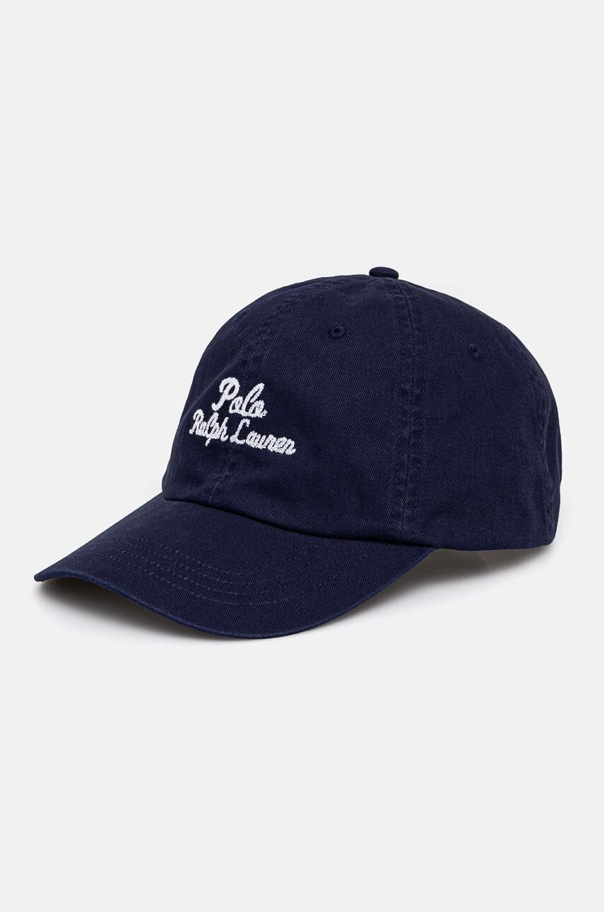 

Памучна шапка с козирка Polo Ralph Lauren в тъмносиньо с апликация 211954882, Тъмносин