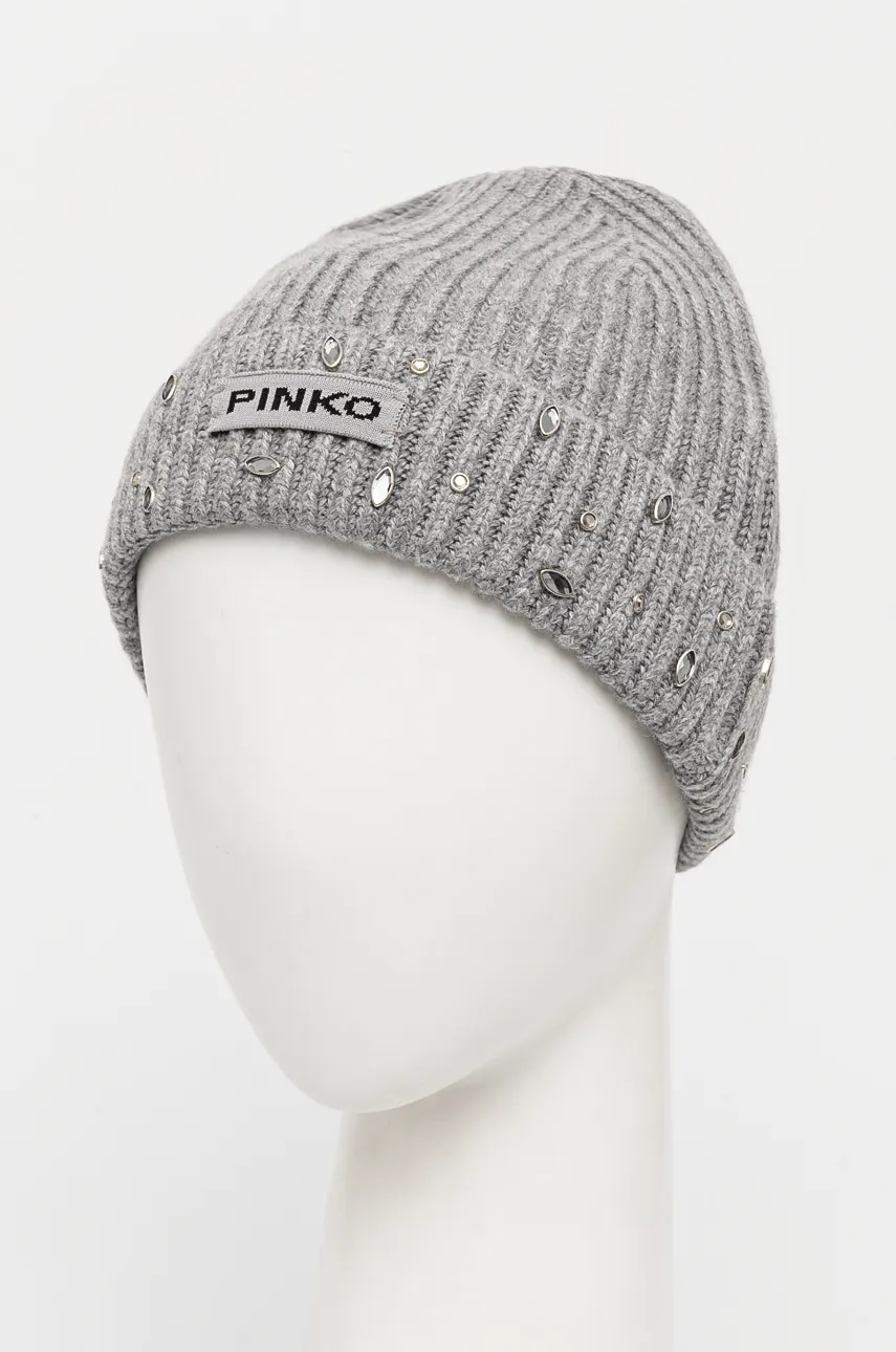 Шапка с примесью шерсти Pinko цвет серый 104326 A27A Шапка с примесью шерсти Pinko цвет серый 104326 A27A