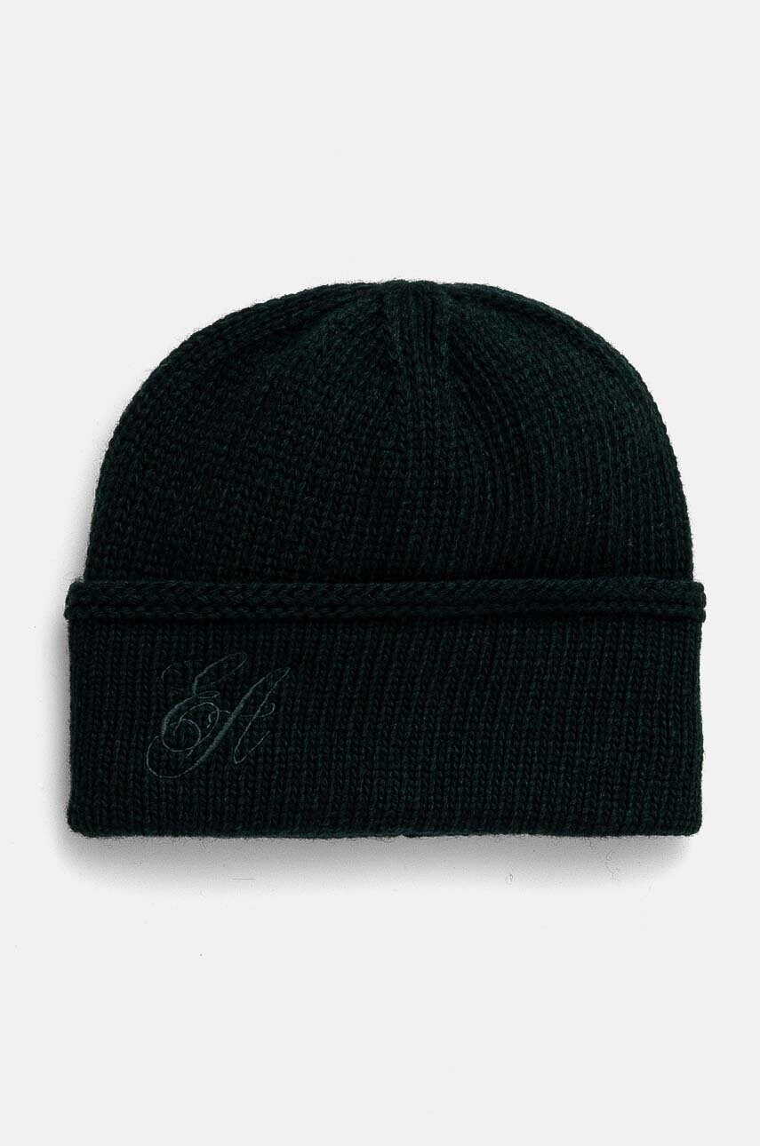 Emporio Armani caciula de lana culoarea verde, de lana, din tricot gros, 637343 4F520