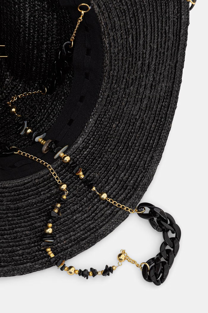 LE SH KA headwear slamený klobúk pletený Black Fedora