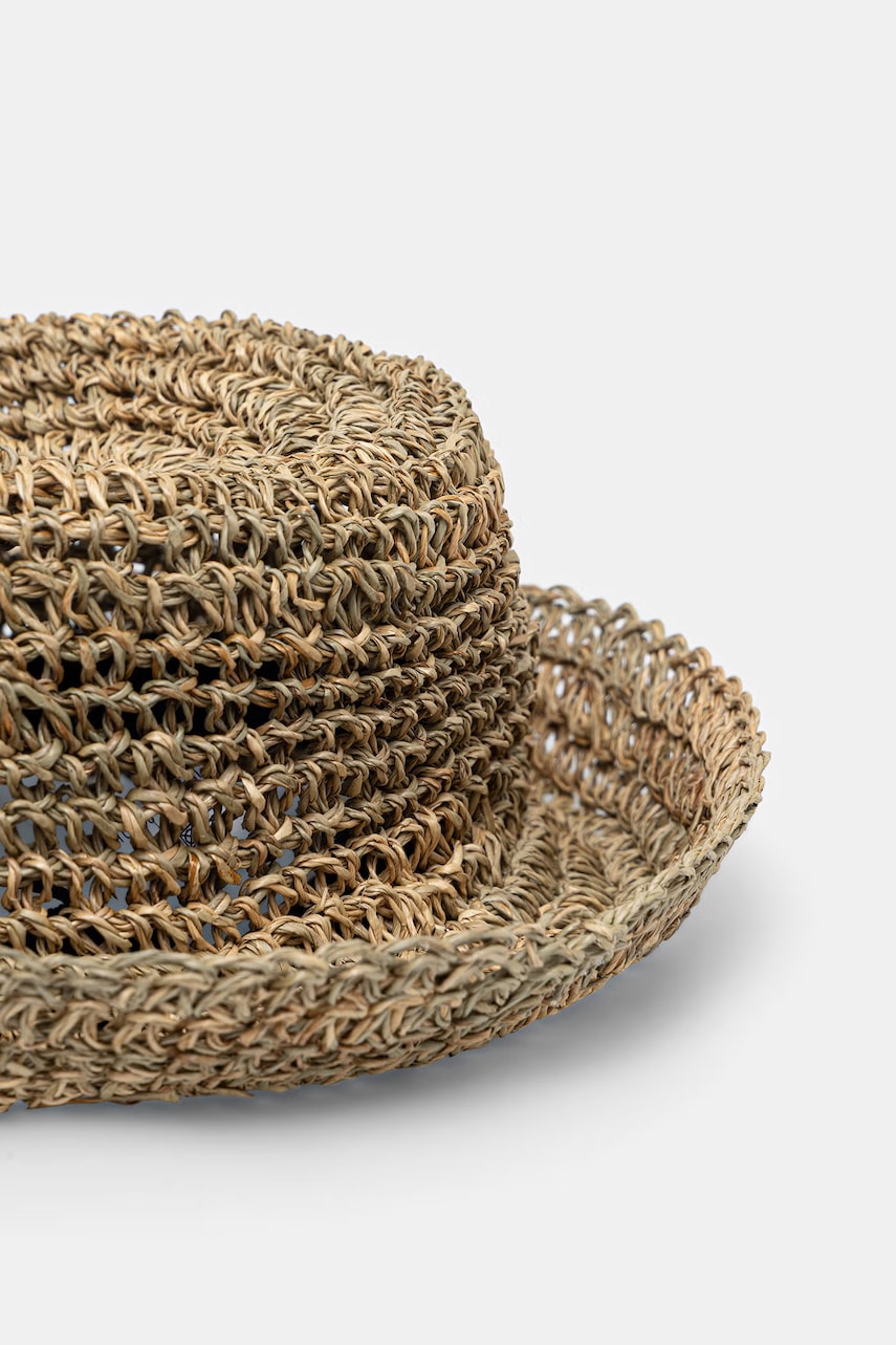 LE SH KA headwear slamený klobúk dámsky pletený Straw Bucket Hat vol2
