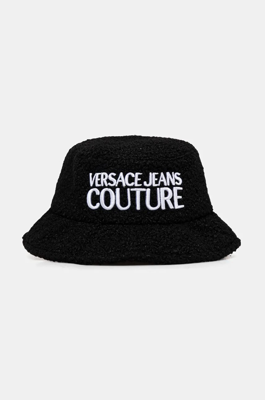 Levně Klobouk z vlněné směsi Versace Jeans Couture černá barva, 77HAZK07 ZSB12