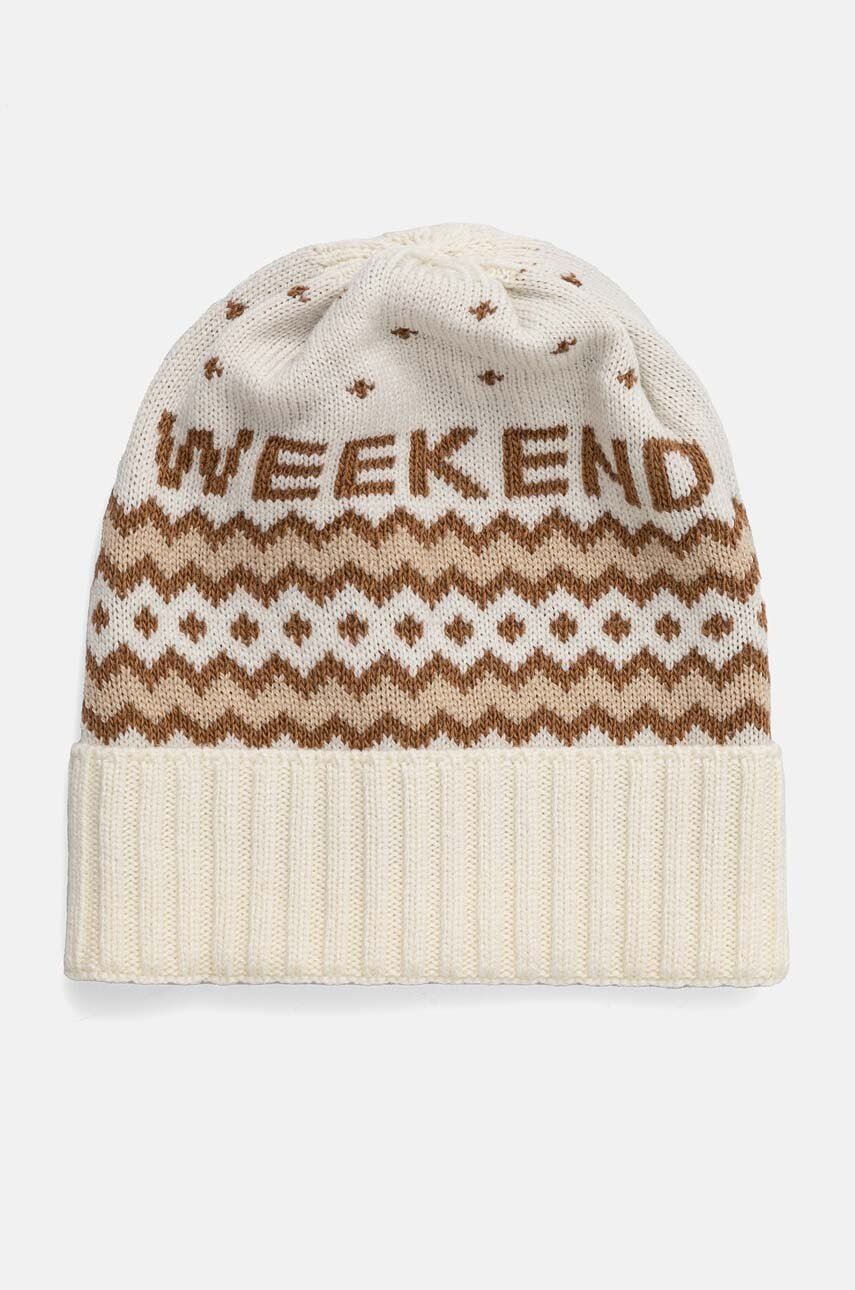 

Вълнена шапка Weekend Max Mara в бежово от вълна 2425576095600, Бежов