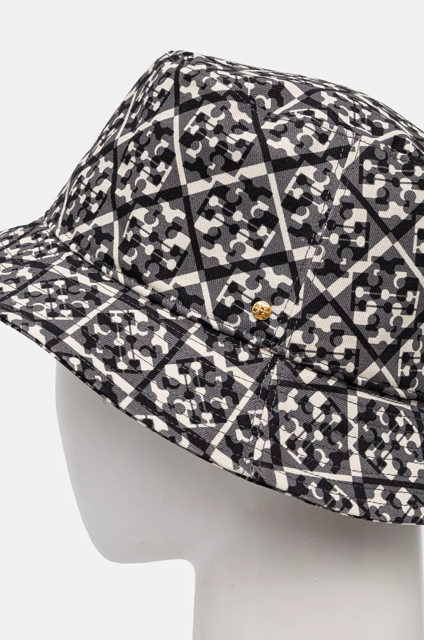 Шляпа из хлопка Tory Burch Prismatic T Monogram цвет бежевый хлопковый 162760 Шляпа из хлопка Tory Burch Prismatic T Monogram цвет бежевый хлопковый 162760