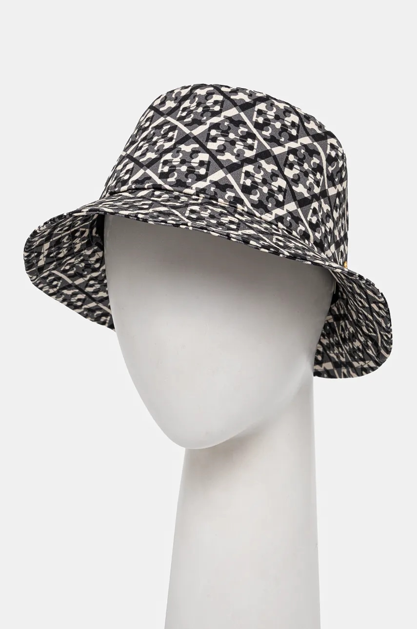 

Памучна капела Tory Burch Prismatic T Monogram в бежово от памук 162760, Сив