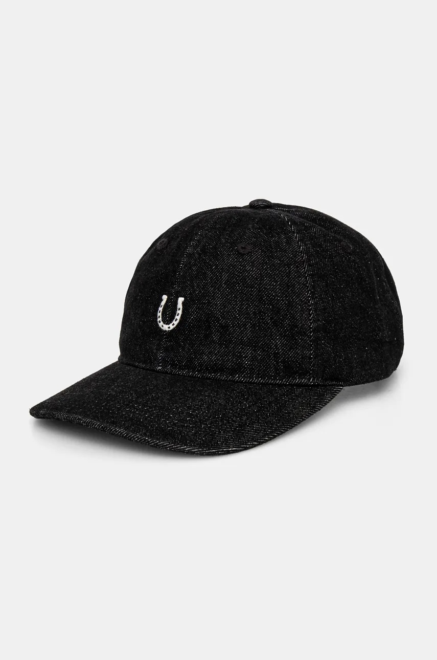 Levi's șapcă de baseball din denim culoarea negru, cu imprimeu, D7920-0009 Levi's șapcă de baseball din denim culoarea negru, cu imprimeu, D7920-0009