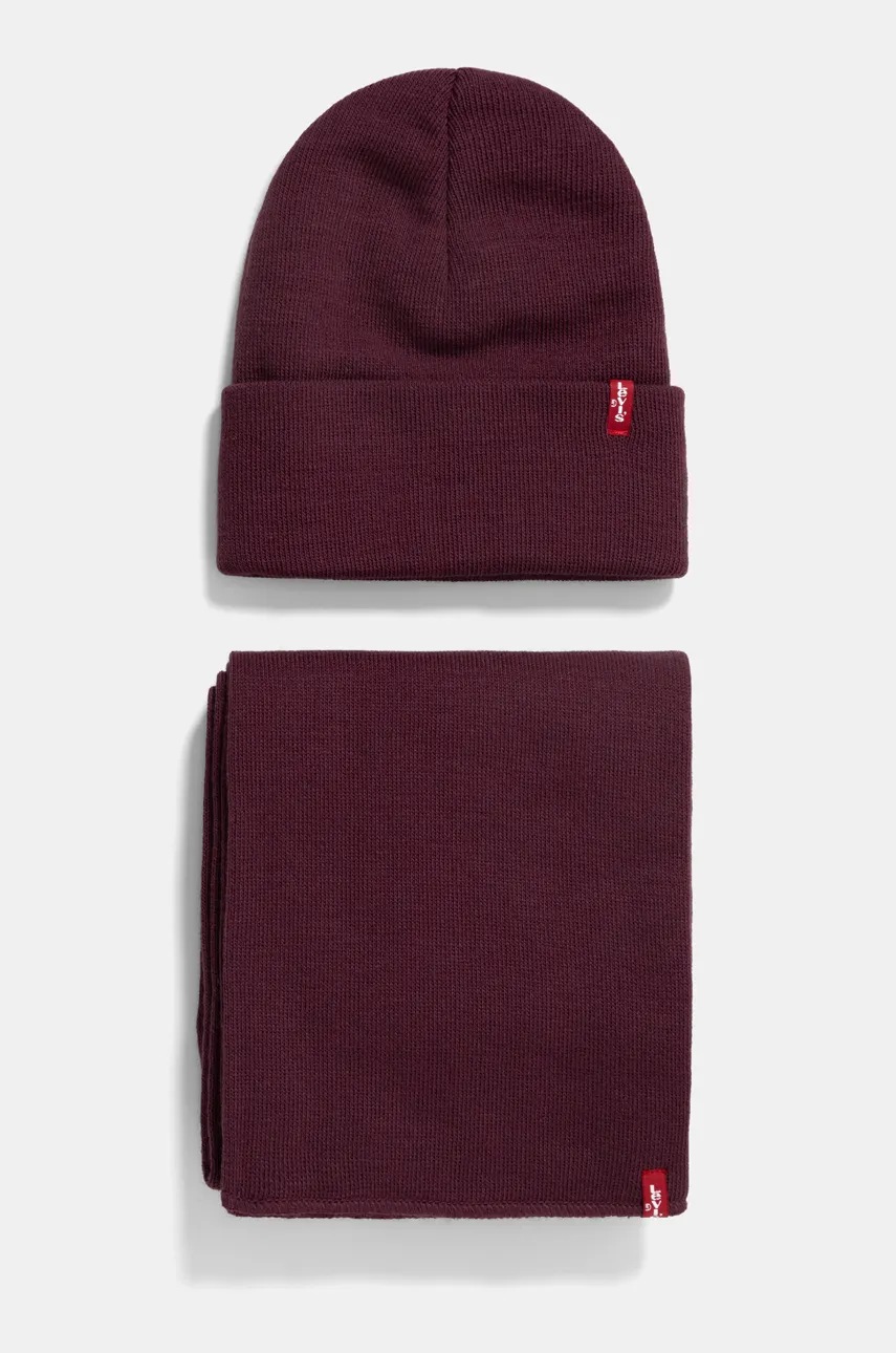 

Шапка и шал Levi's в бордо 000JT-0001