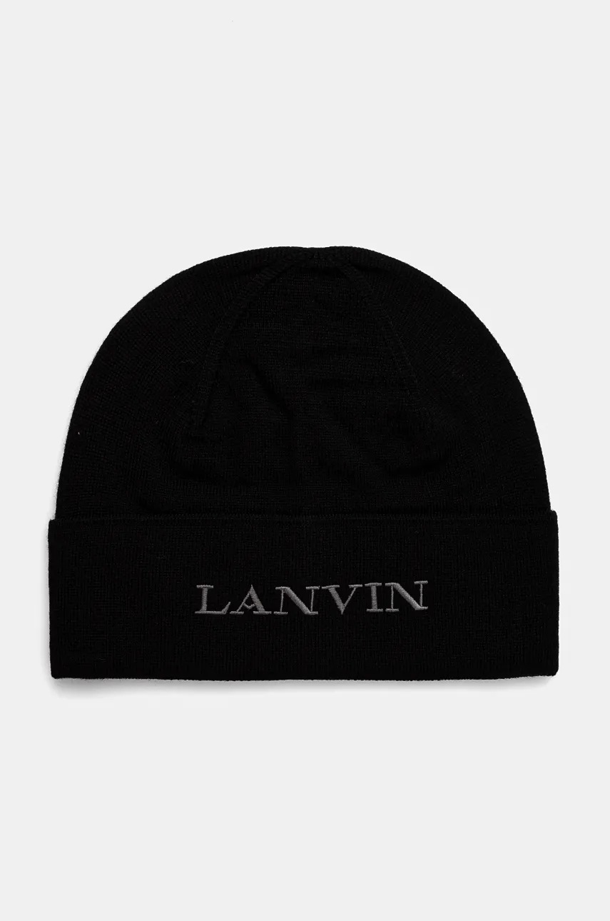 

Вълнена шапка Lanvin в черно от вълна 6LCAPP.U7712, Черен