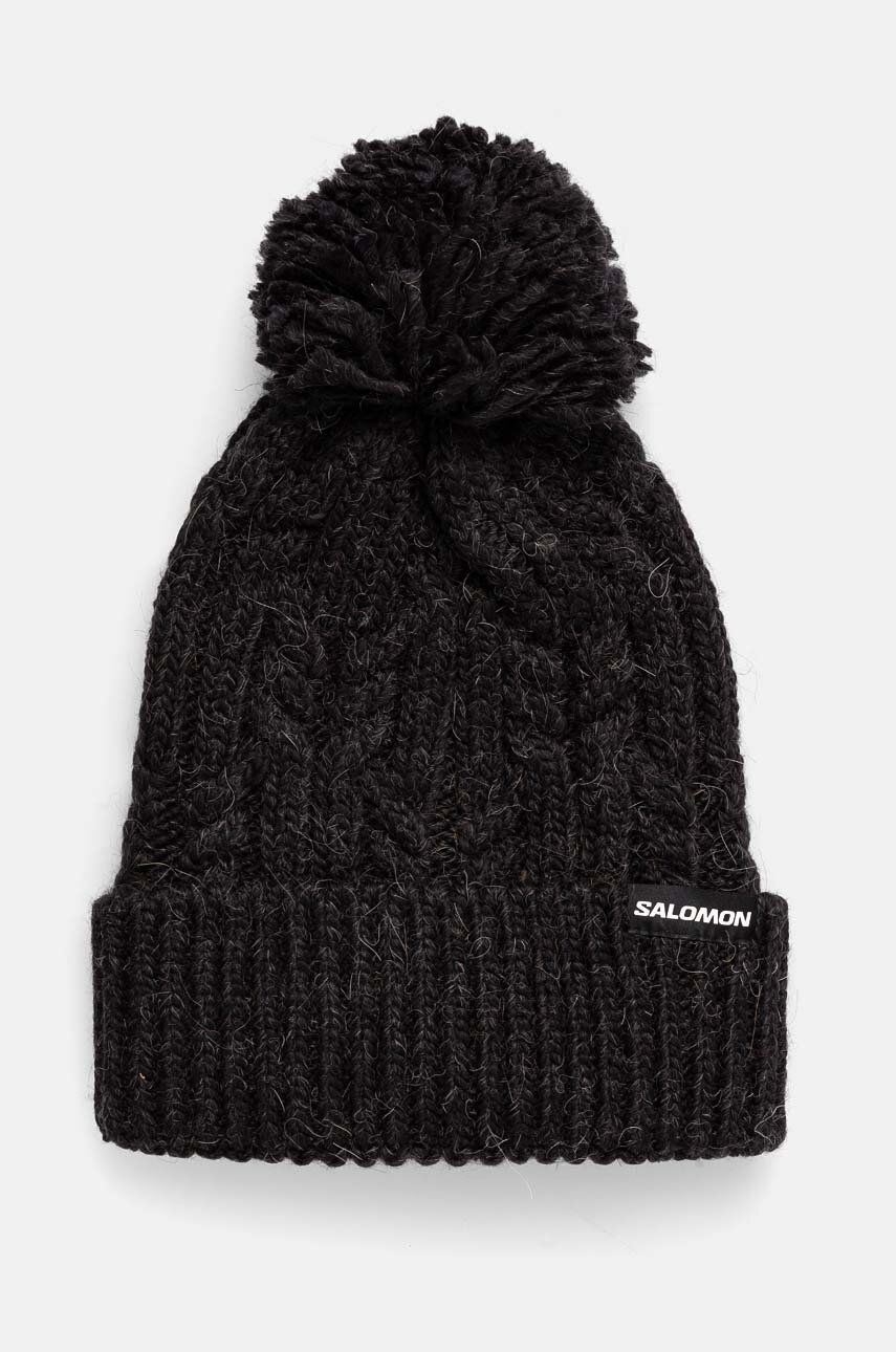 Salomon caciula Ivy culoarea negru, din tricot gros, LC2152600