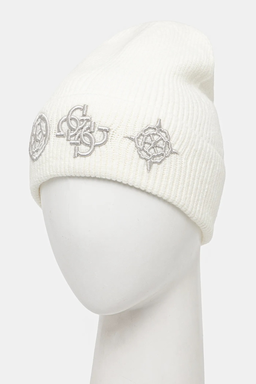 Шапка с примесью шерсти Guess цвет бежевый AW5177 POL01 Шапка с примесью шерсти Guess цвет бежевый AW5177 POL01