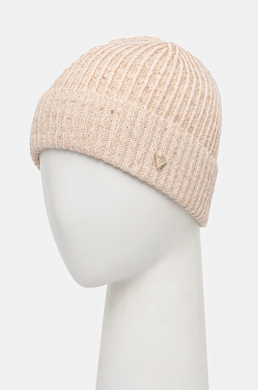 Шапка с примесью шерсти Guess цвет розовый AW5236 WOL01 Шапка с примесью шерсти Guess цвет розовый AW5236 WOL01