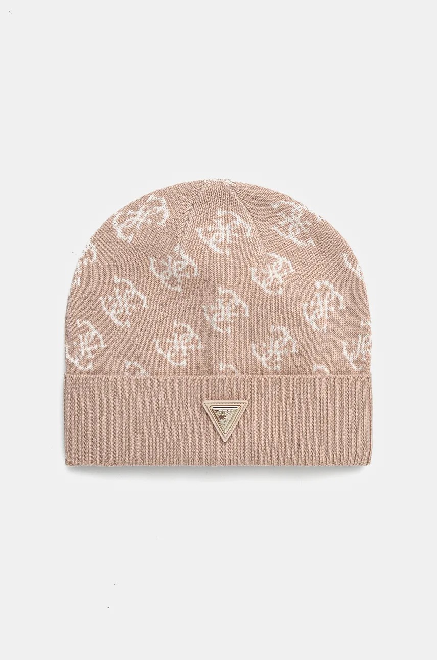 

Шапка с вълна Guess в бежово с фина плетка V4BZ07 Z39B0, Бежов