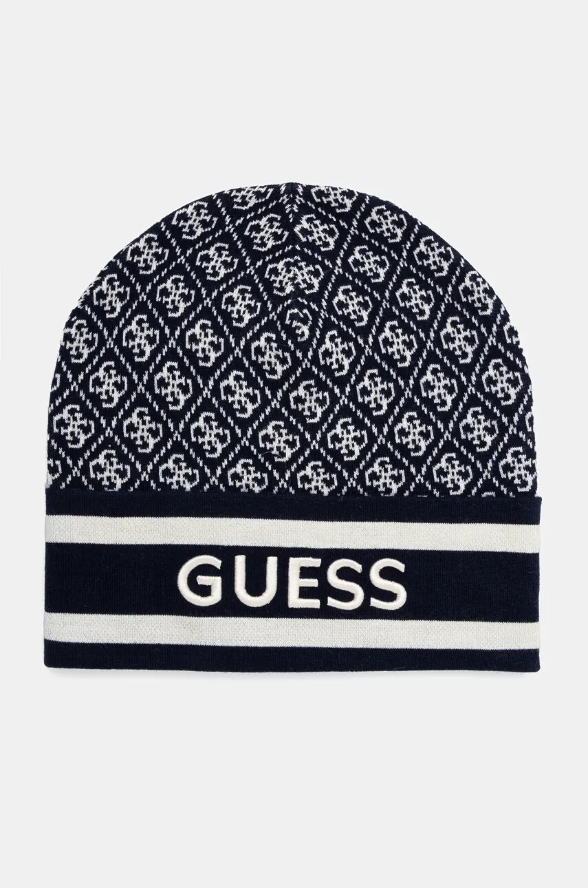 Levně Čepice Guess SEVYN tmavomodrá barva, W4BZ21 Z3JD2