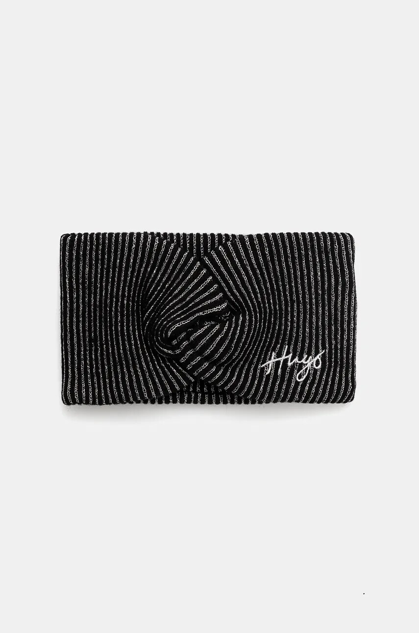 HUGO bentita din lana culoarea negru, 50523319