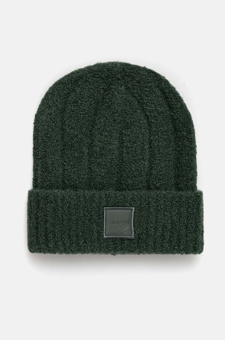 Calvin Klein sapka gyapjú keverékből zöld, K60K612596 akciós termékkép 1