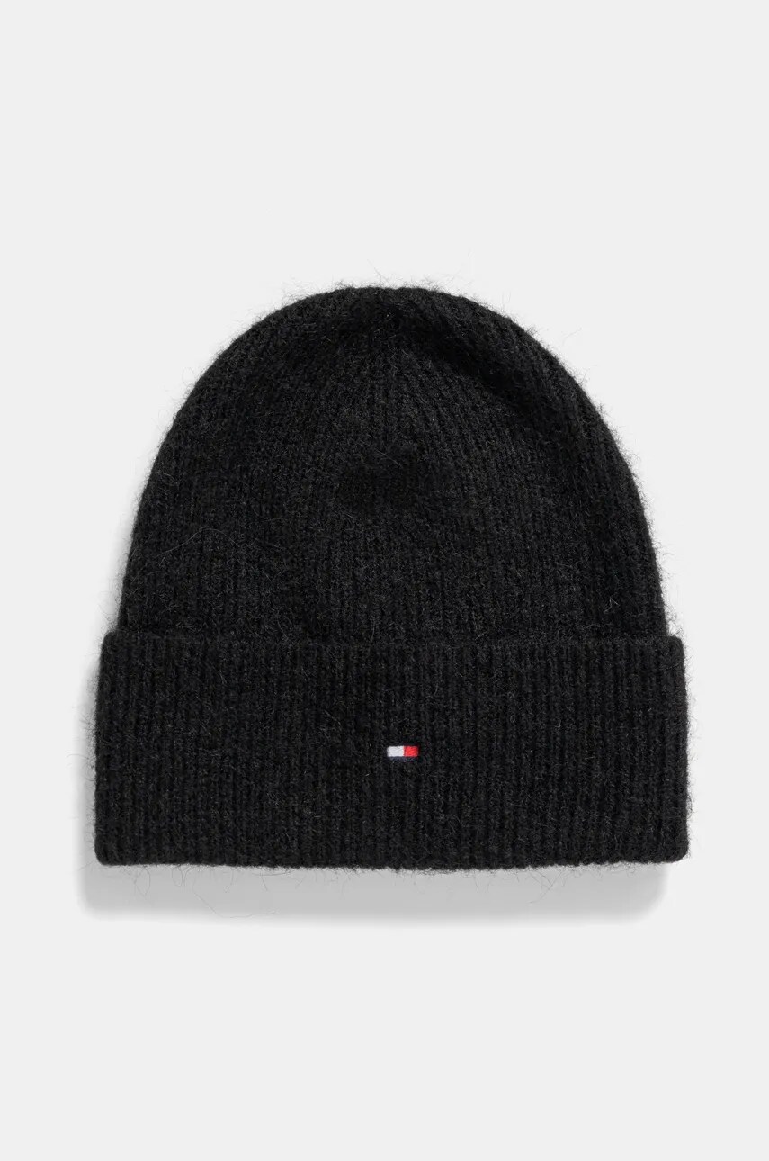 Шапка и шарф с примесью шерсти Tommy Hilfiger цвет чёрный AW0AW17124 Шапка и шарф с примесью шерсти Tommy Hilfiger цвет чёрный AW0AW17124
