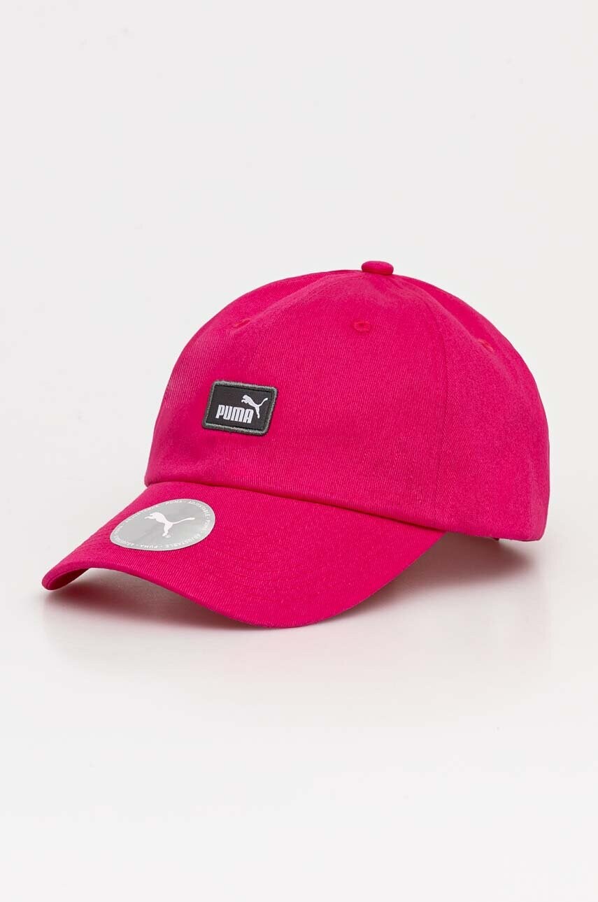 Puma șapcă de baseball din bumbac culoarea roz, cu imprimeu, 23669.D