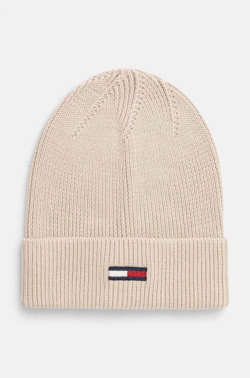 

Шапка Tommy Jeans в бежово от памук AW0AW16777, Бежов