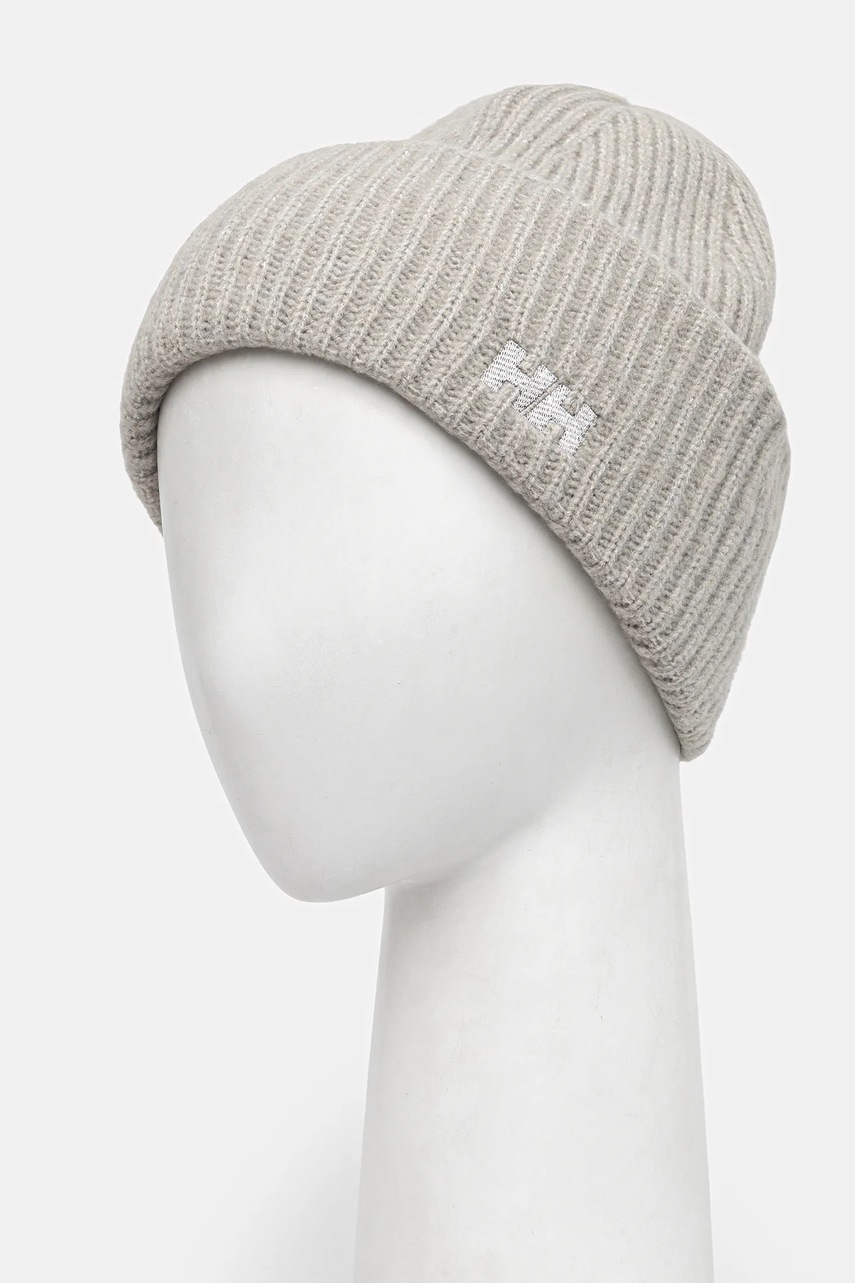 Шапка Helly Hansen SOFT RIB BEANIE цвет серый из толстого трикотажа 67531