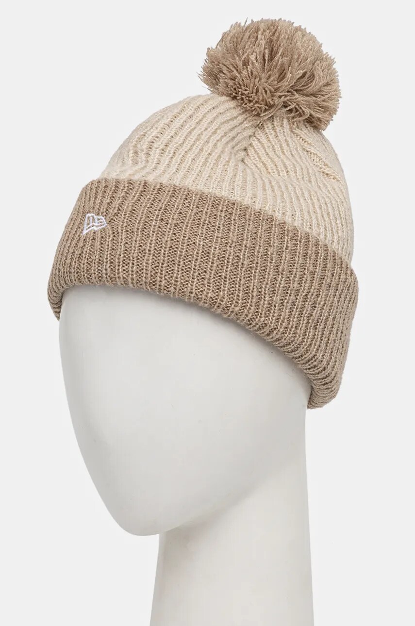 Шапка с примесью шерсти New Era цвет бежевый из толстого трикотажа 60565274 Шапка с примесью шерсти New Era цвет бежевый из толстого трикотажа 60565274