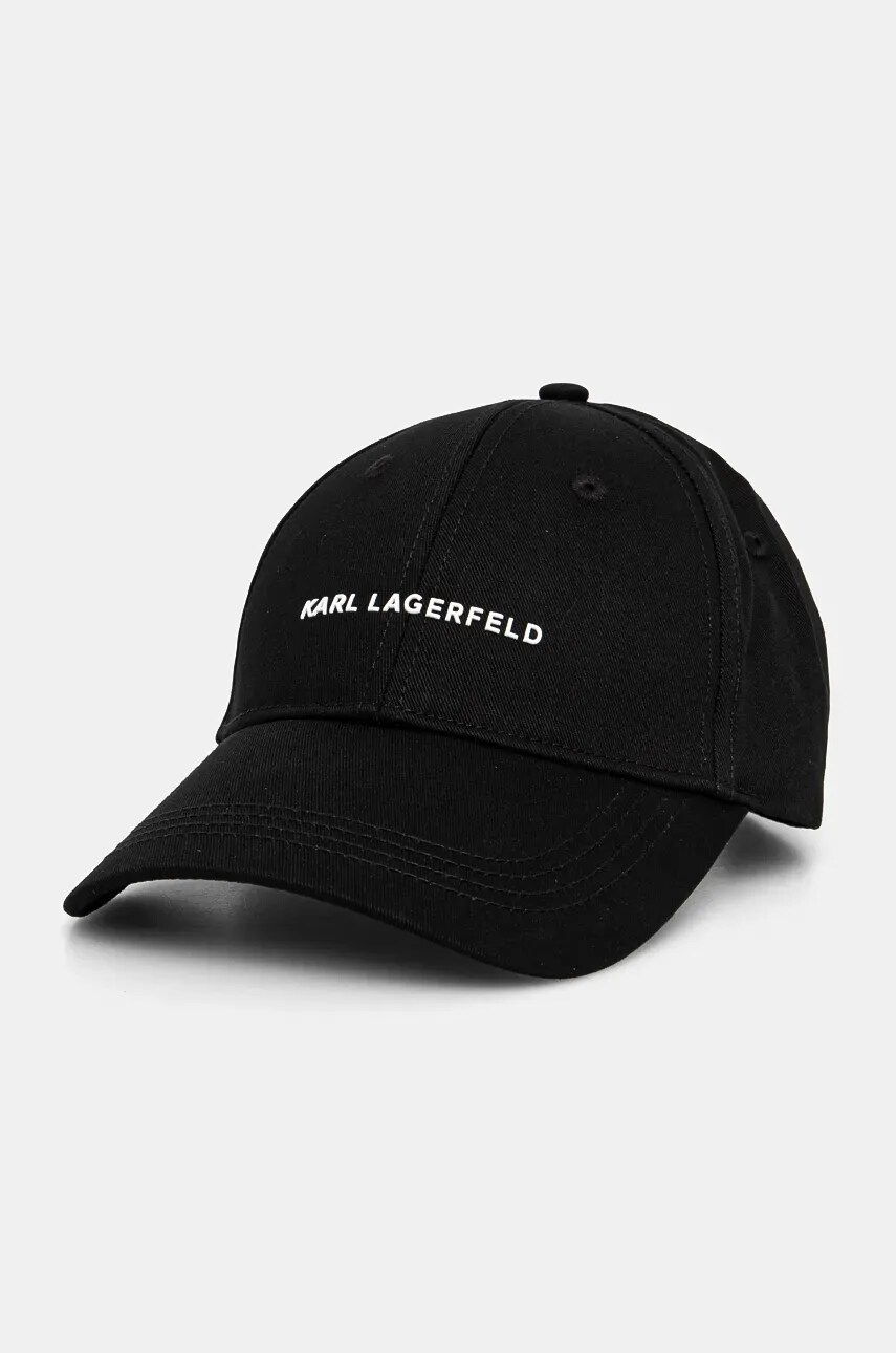 Karl Lagerfeld șapcă de baseball din bumbac culoarea negru, cu imprimeu, 246W3404
