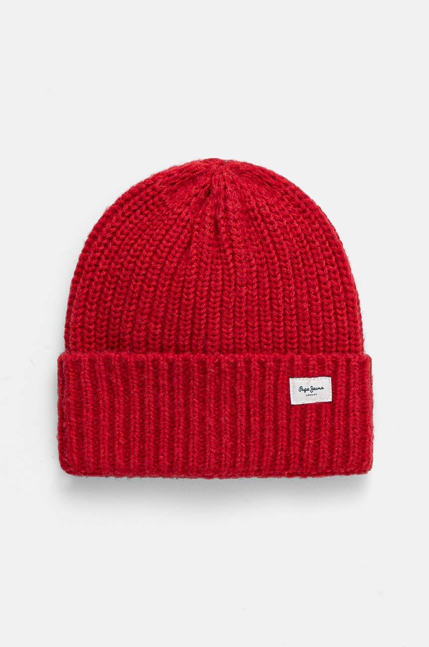 

Шапка Pepe Jeans WENEBA HAT в червено от плътен трикотаж PL040355, Червен