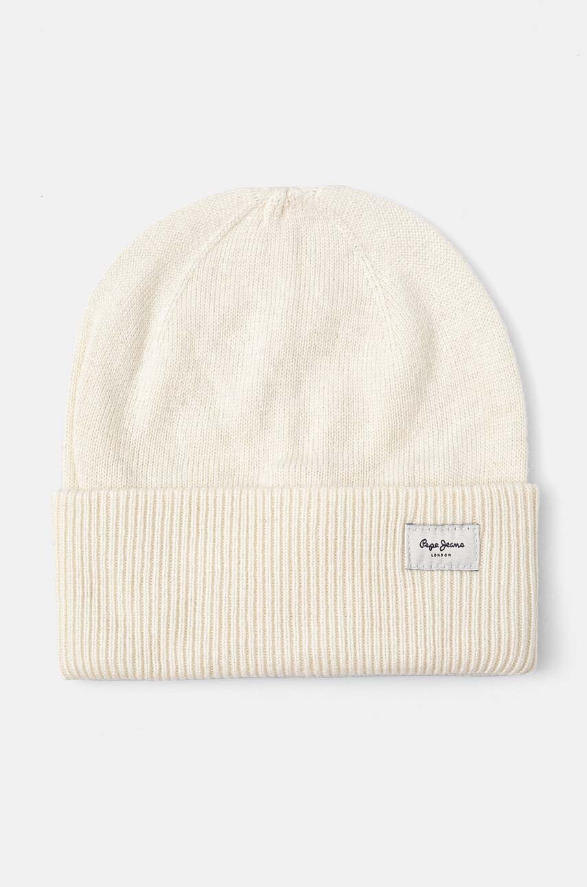 Pepe Jeans caciula din amestec de lana YELA HAT culoarea bej, din tesatura neteda, PL040360