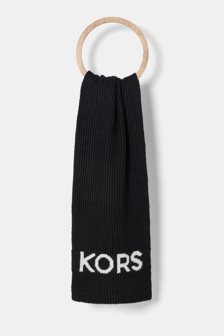 MICHAEL Michael Kors sapka és sál gyapjú keverékből fekete, 540005 termék 2. képe