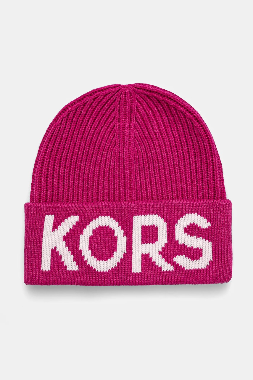 MICHAEL Michael Kors caciula din amestec de lana culoarea roz, din tesatura neteda, 539875 MICHAEL Michael Kors caciula din amestec de lana culoarea roz, din tesatura neteda, 539875