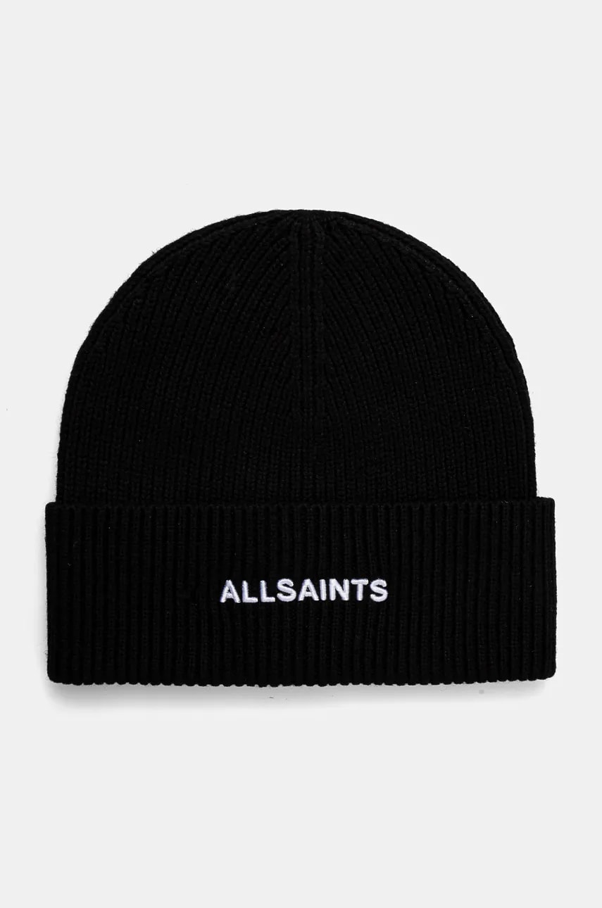 AllSaints caciula din amestec de lana culoarea negru, din tesatura neteda, 29AS101656 AllSaints caciula din amestec de lana culoarea negru, din tesatura neteda, 29AS101656