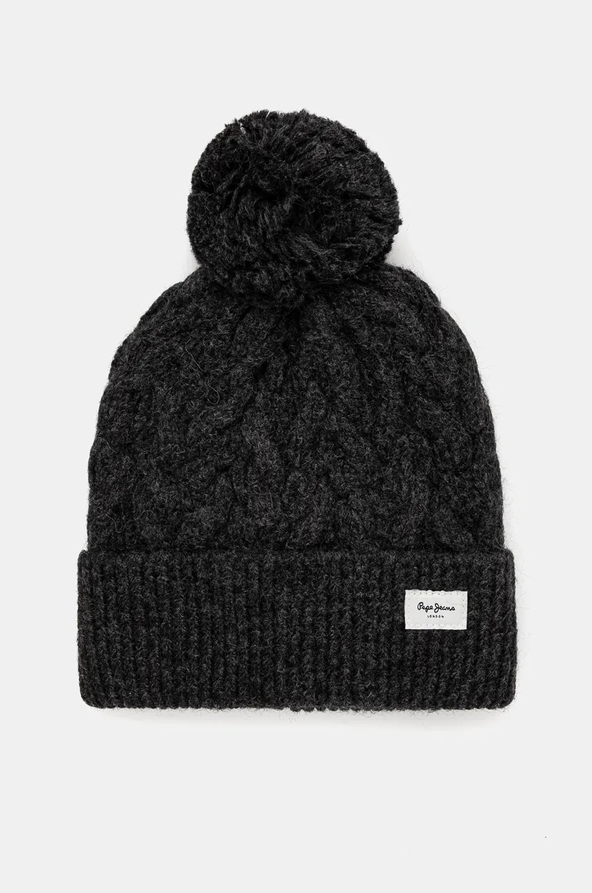 

Шапка Pepe Jeans WALLIS HAT в сиво от плътен трикотаж PL040353, Сив