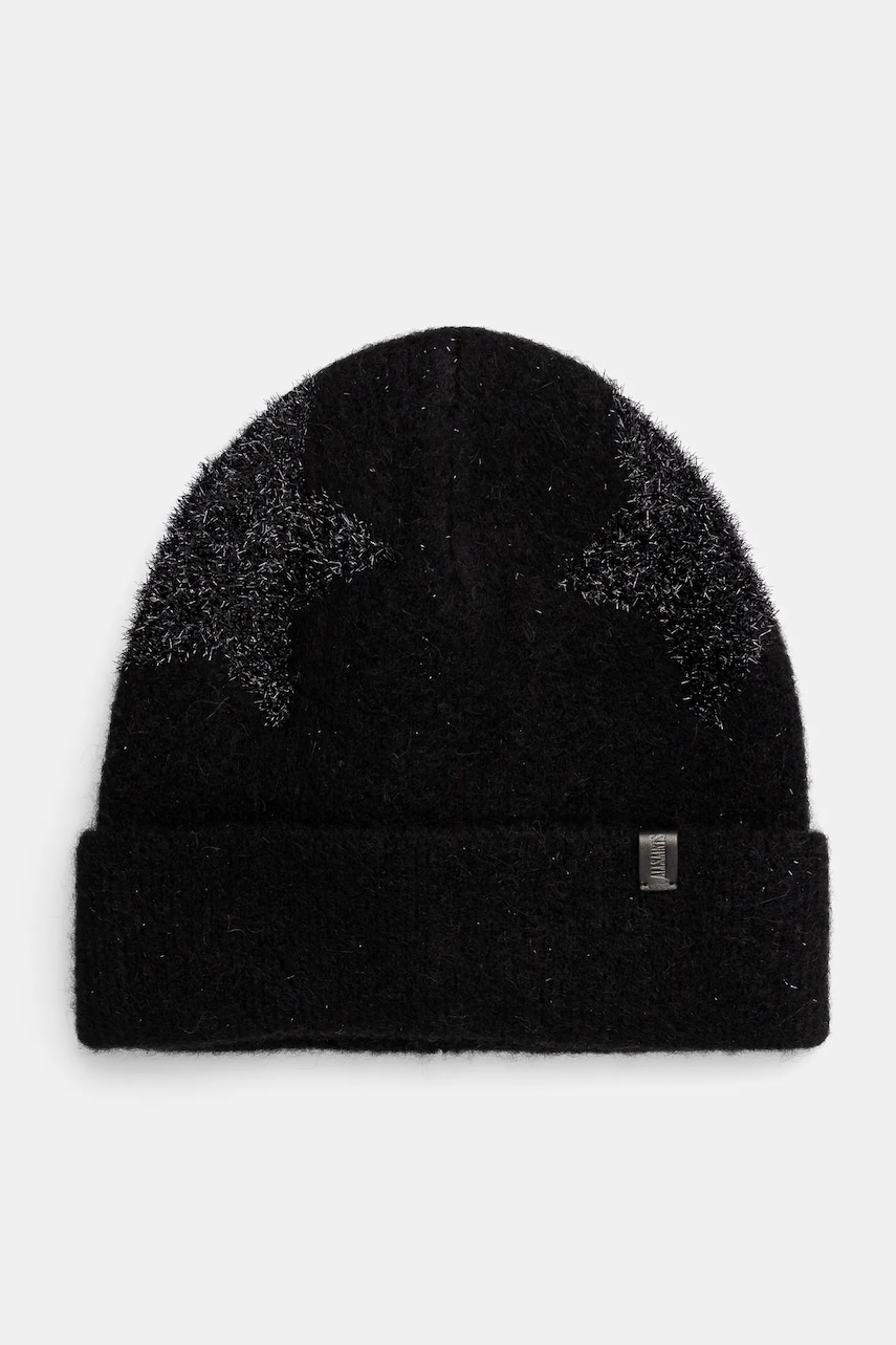 AllSaints caciula din amestec de lana culoarea negru, din tricot gros, AS101574 AllSaints caciula din amestec de lana culoarea negru, din tricot gros, AS101574