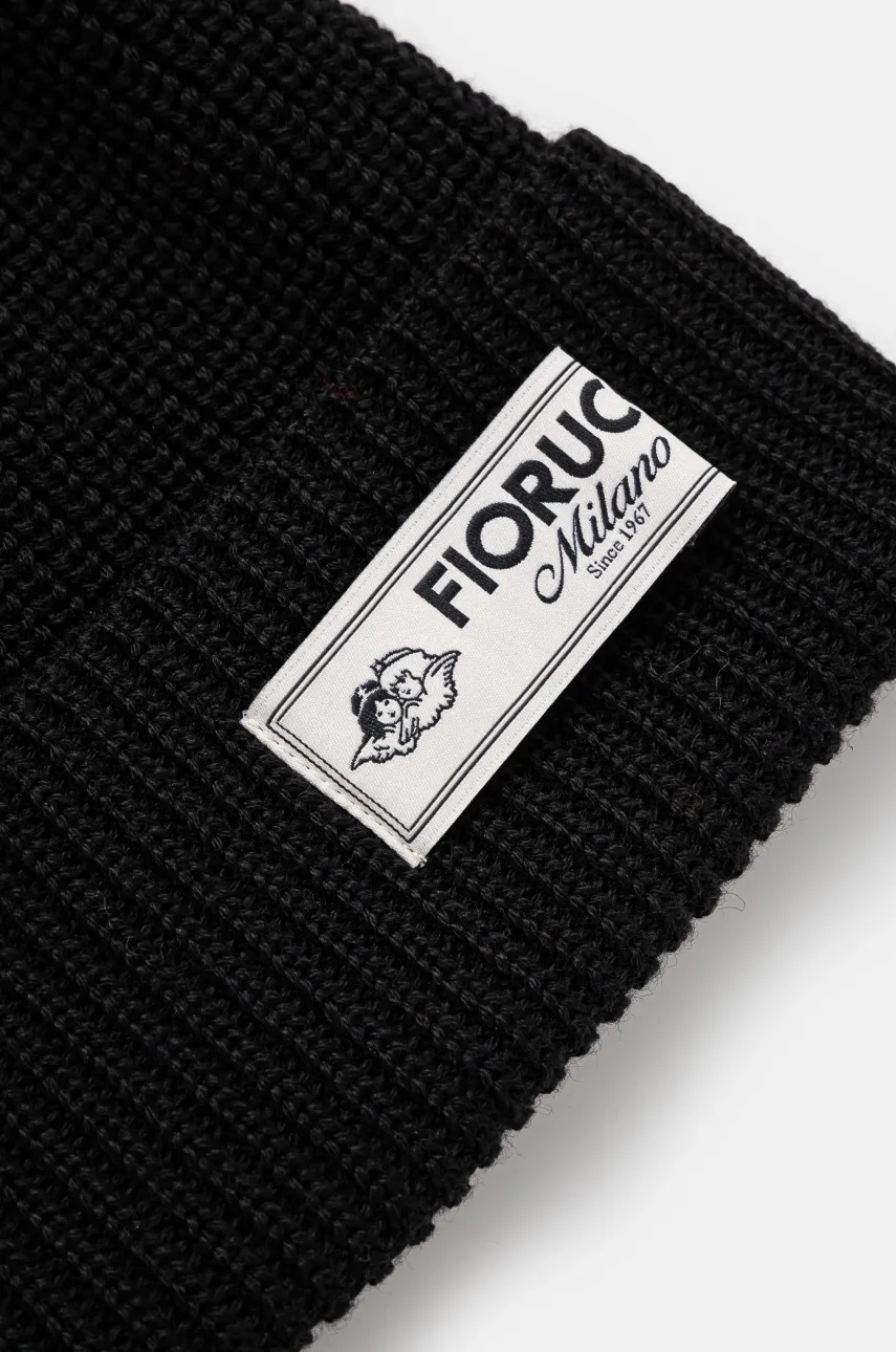 Шапка с примесью шерсти Fiorucci Knit Logo Beanie цвет чёрный шерсть U01FPAHA216KN05BK01 Шапка с примесью шерсти Fiorucci Knit Logo Beanie цвет чёрный шерсть U01FPAHA216KN05BK01