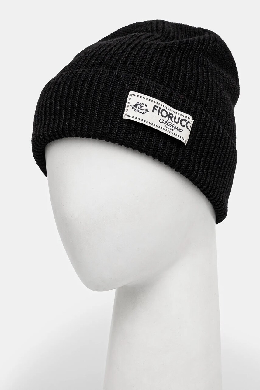 Fiorucci sapka gyapjú keverékből Knit Logo Beanie fekete, gyapjú, U01FPAHA216KN05BK01 termék 2. képe