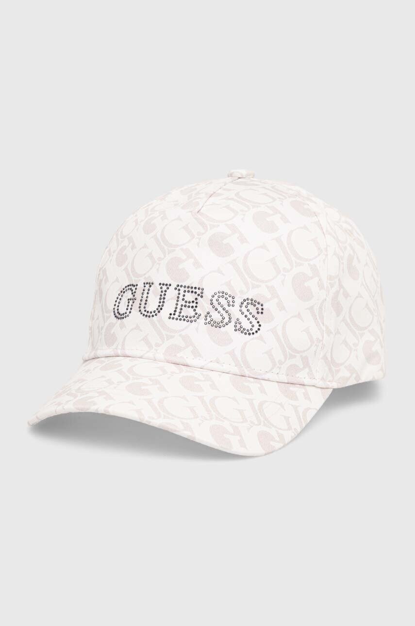 Levně Dětská bavlněná kšiltovka Guess béžová barva, J4YZ00 WO08O